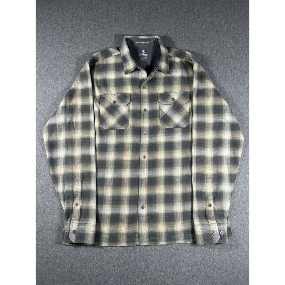 KUHL Men's Dillingr Long Sleeve Flannel Plaid Button Down Shirt - Large
